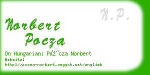 norbert pocza business card